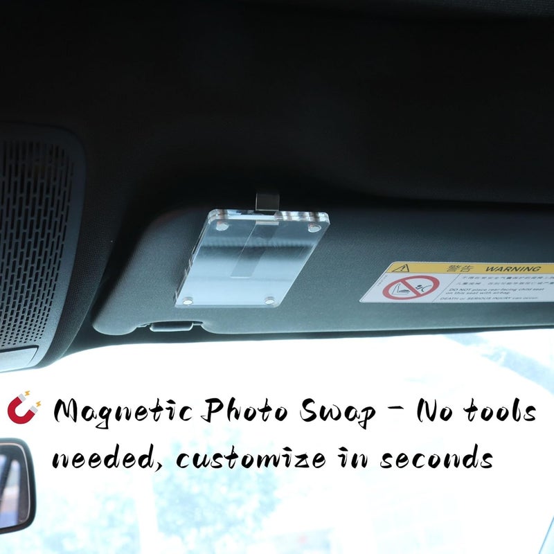 MOTOFITOOL Car Sun Visor Photo Holder, 2 Pack Universal Magnetic Car Visor Clip, Personalized Picture Frame for Cars, Photo car visor clip - Image 5